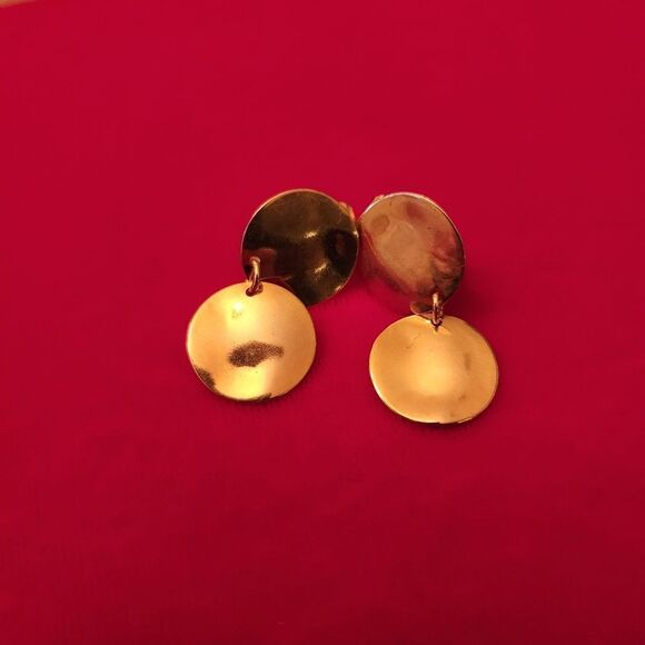 Avon Vintage Signed Gold Plated Dangle Earrings - Picture 1 of 3